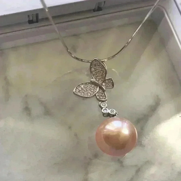 Custom Made 12.5mm Genuine Pearl Snake Chain Necklace - Picture 3 of 17